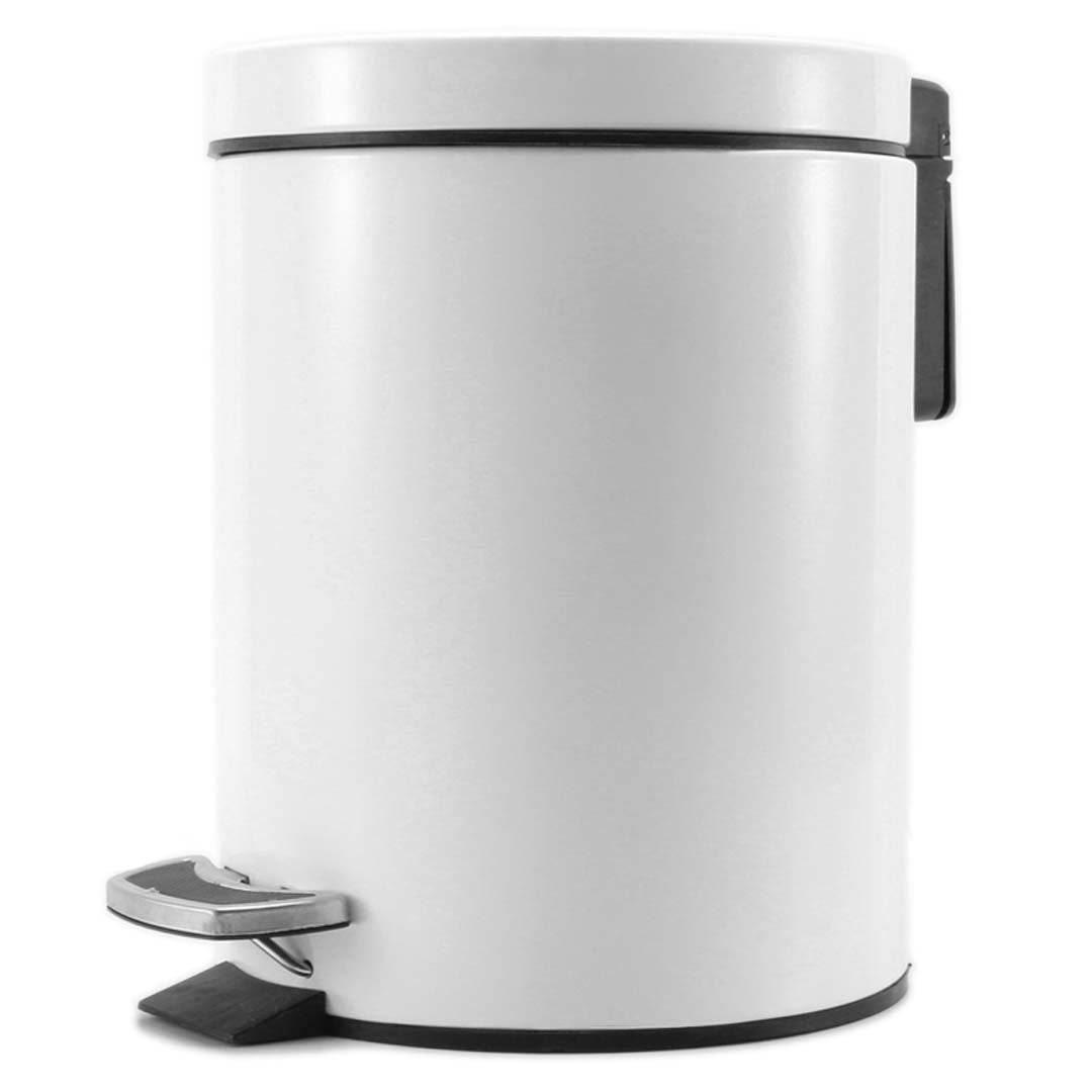 SOGA Foot Pedal Stainless Steel Rubbish Recycling Garbage Waste Trash Bin Round 12L White $ 77.90