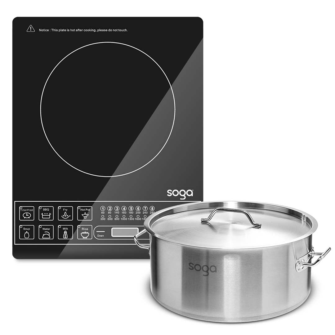 SOGA Electric Smart Induction Cooktop and 14L Stainless Steel Stockpot $ 207.90