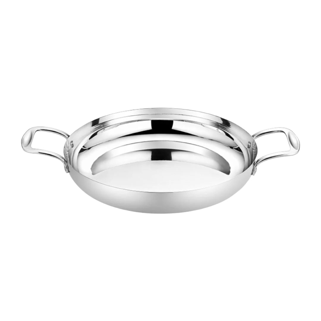 SOGA 36cm Flat Base Seafood Dry Pot in Elegant Silver Finish with Durable for Kitchen Essential $ 62.50