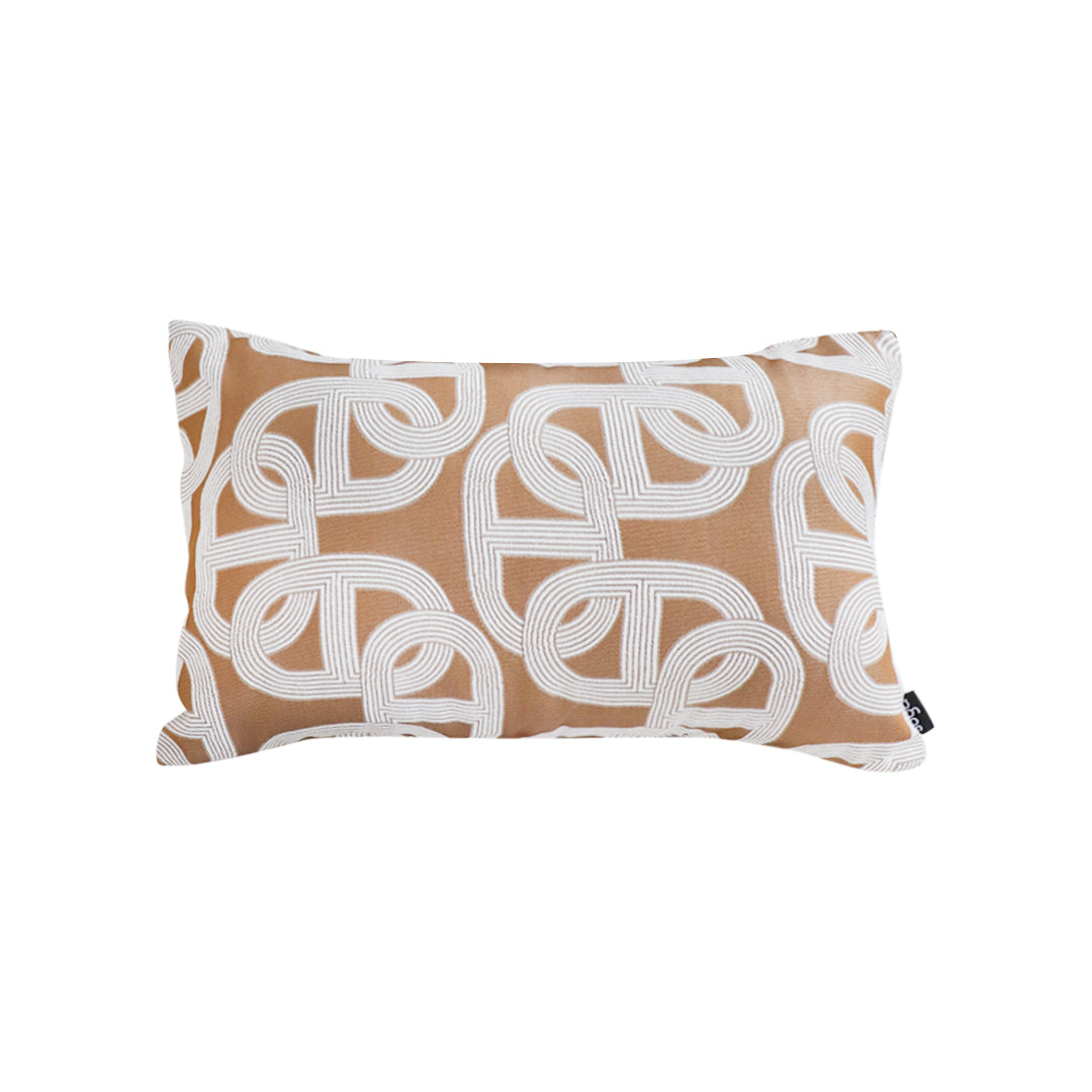 SOGA 35cm Artistic Camel Brown White Geometric Pattern Throw Pillow $ 73.50