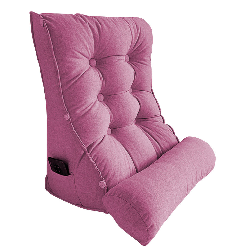 SOGA 60cm Magenta Triangular Wedge Lumbar Pillow Headboard Backrest Sofa Bed Cushion Home Decor $ 99.90