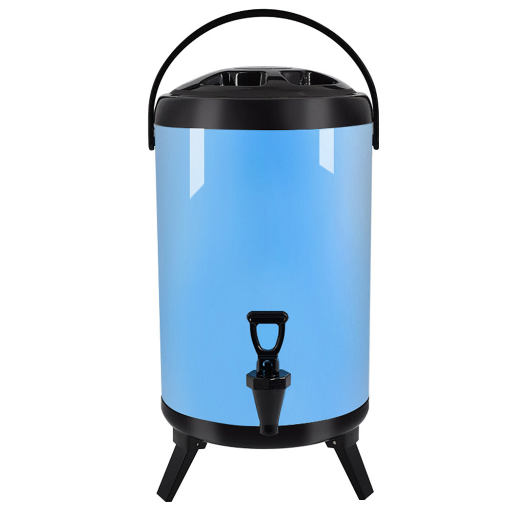 SOGA 10L Stainless Steel Insulated Milk Tea Barrel Hot and Cold Beverage Dispenser Container with Faucet Blue $ 88.90