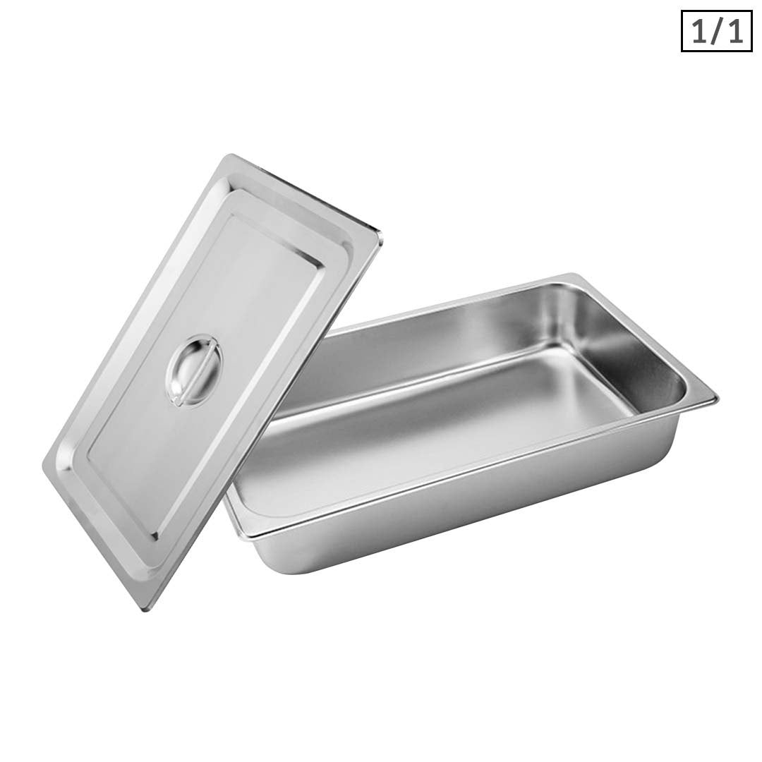 SOGA Gastronorm GN Pan Full Size 1/1 GN Pan 10cm Deep Stainless Steel Tray With Lid $ 47.90