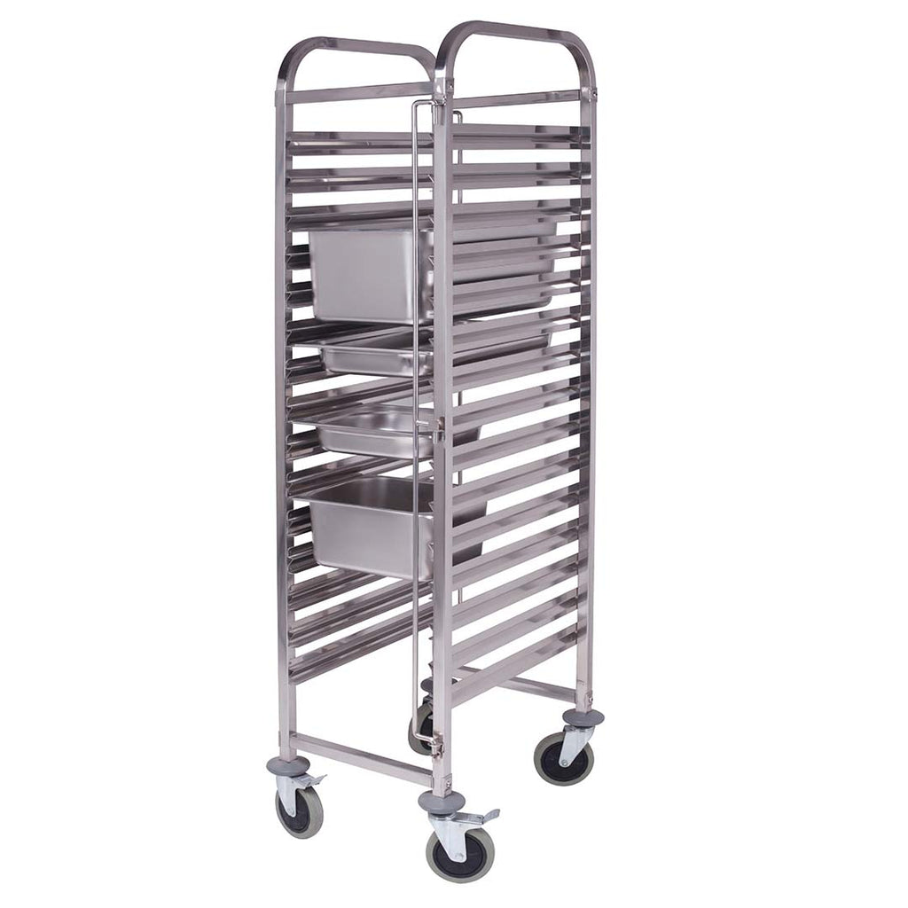 SOGA Gastronorm Trolley 15 Tier Stainless Steel Bakery Trolley Suits GN 1/1 Pans $ 383.50