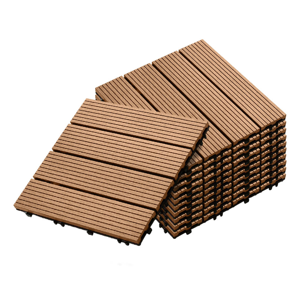 SOGA 11 pcs Coffee DIY Wooden Composite Decking Tiles Garden Outdoor Backyard Flooring Home Decor $ 116.90