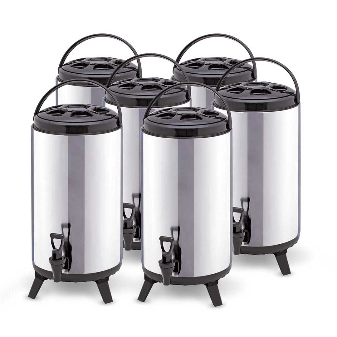 SOGA 6 x 8L Portable Insulated Cold/Heat Coffee Tea Beer Barrel Brew Pot With Dispenser $ 371.90