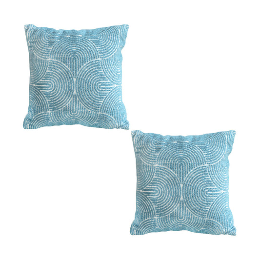 SOGA 2X 50cm Blue Throw Pillow Geometric Indoor and Outdoor Corded for Home Decor $ 129.50
