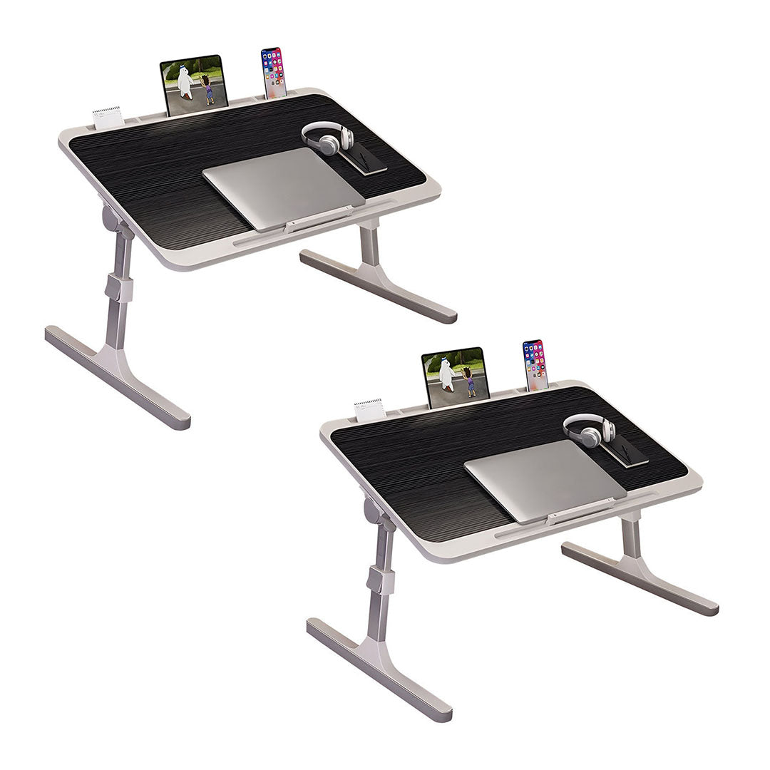 SOGA 2X 70X45cm Black Small Laptop Bed Portable Foldable Study Table Adjustable $ 183.50