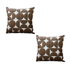 SOGA 2X 45cm Brown Leather Square Pillow Half Moon Patchwork Design Decorative Cushion for Living Room $ 107.90