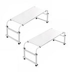 SOGA 2X 120x45cm White Cross Bed Movable Desk Table w/ Adjustable Length & Height $ 301.90