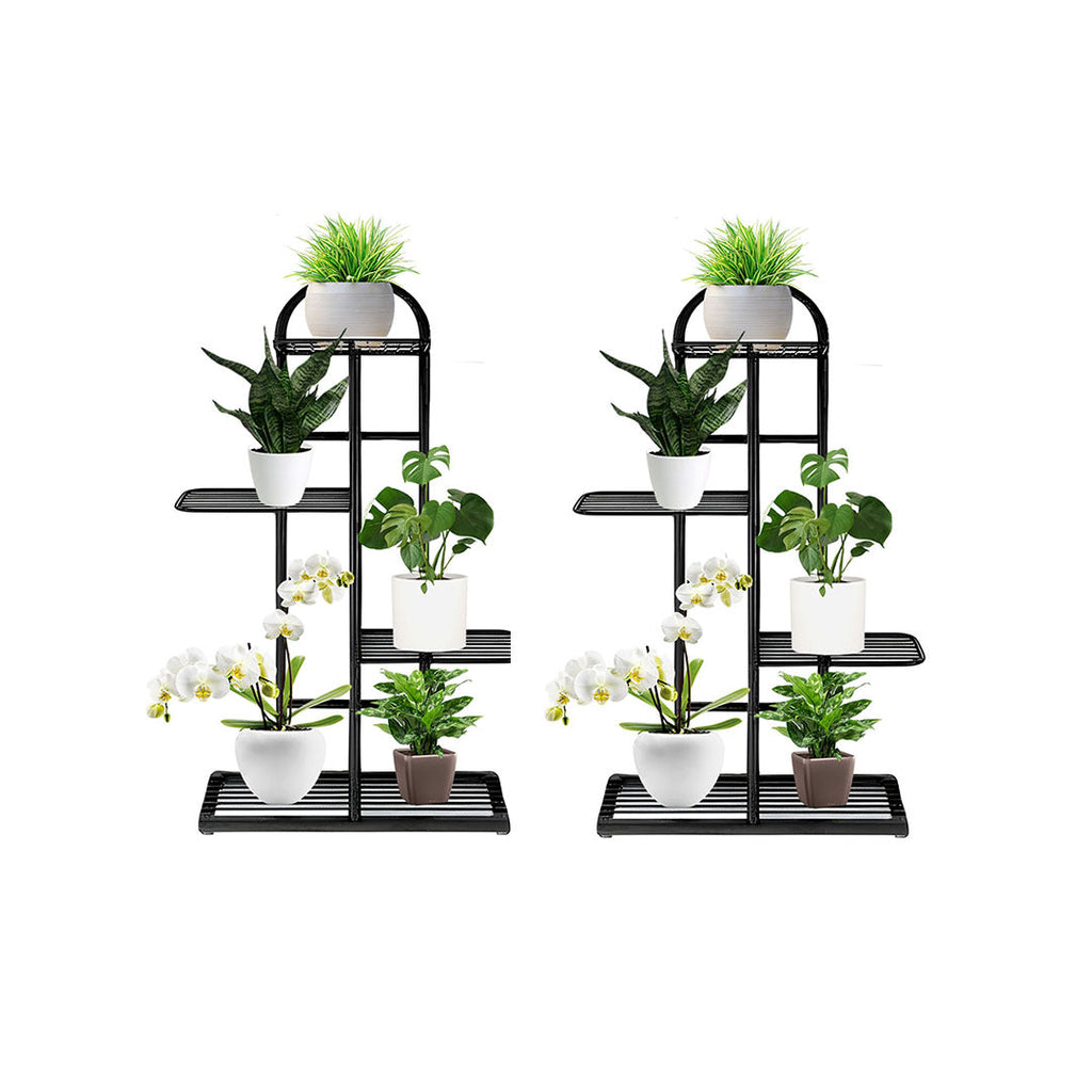 SOGA 2X 4 Tier 5 Pots Black Metal Plant Stand Flowerpot Display Shelf Rack Indoor Home Office Decor $ 107.90