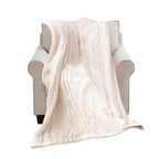 SOGA 200x230cm Throw Blanket White Chenille Fleece Knitted Fabric on One Side Soft Suede $ 177.90