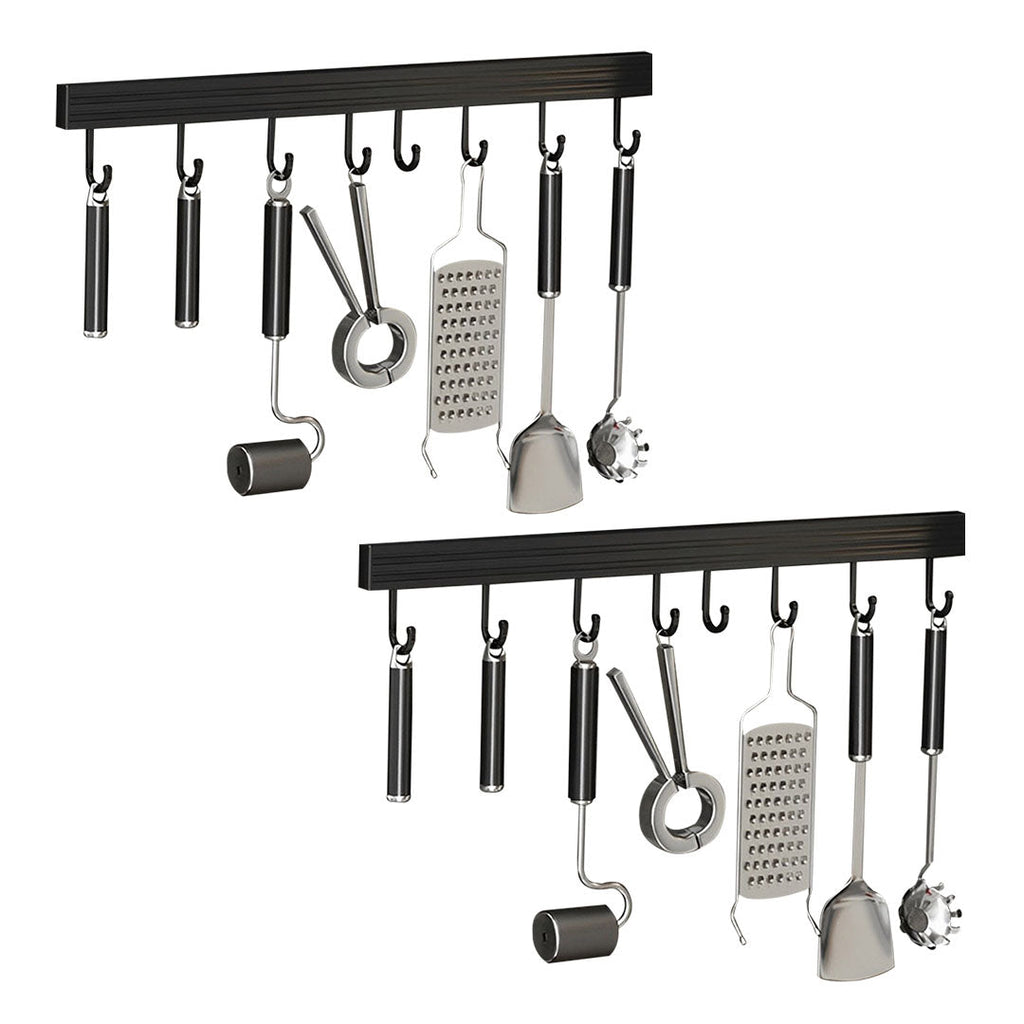 SOGA 2X 41cm Wall Mounted Kitchen Utensil Storage Rack Space-Saving Spatula Organiser with Durable Hooks $ 65.50