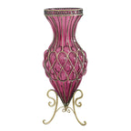 SOGA 67cm Purple Glass Tall Floor Vase with Metal Flower Stand $ 399.90