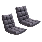 SOGA 2X Grey Lounge Floor Recliner Adjustable Gaming Sofa Bed Foldable Indoor Outdoor Backrest Seat Home Office Decor $ 258.90