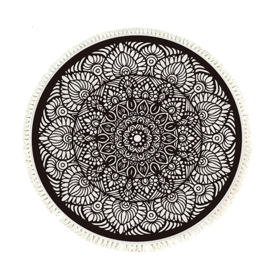 SOGA 120cm Mandala Modern Ethnic Tassel Print Anti-slip Doormat, Home Decor $ 73.50