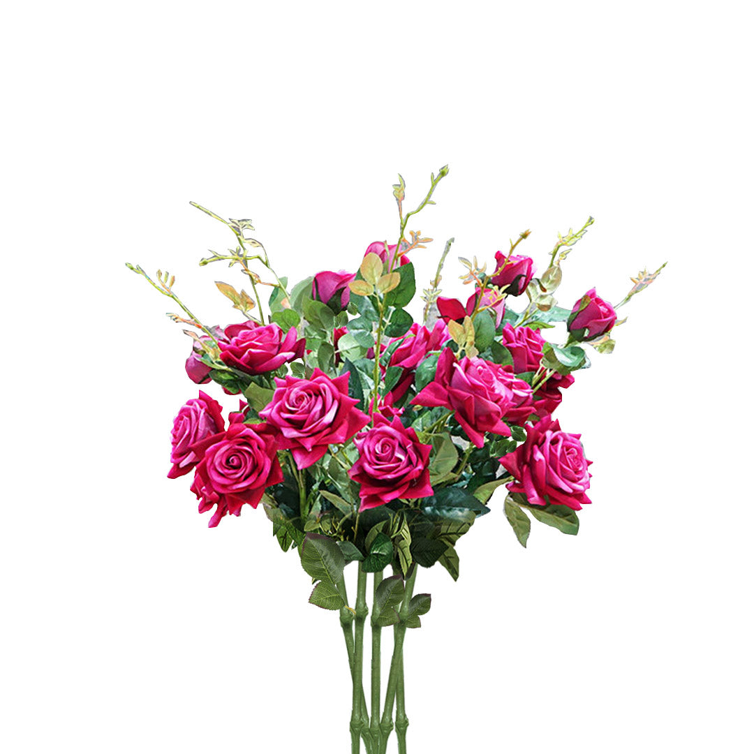 SOGA 8 Bunch Artificial Silk Rose 5 Heads Flower Fake Bridal Bouquet Table Decor Pink $ 144.50
