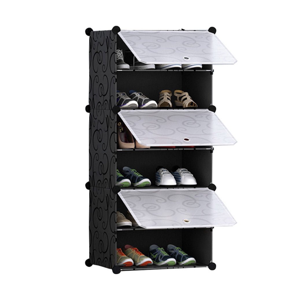 SOGA 6 Tier Shoe Rack Organizer Sneaker Footwear Storage Stackable Stand Cabinet Portable Wardrobe with Cover $ 44.50