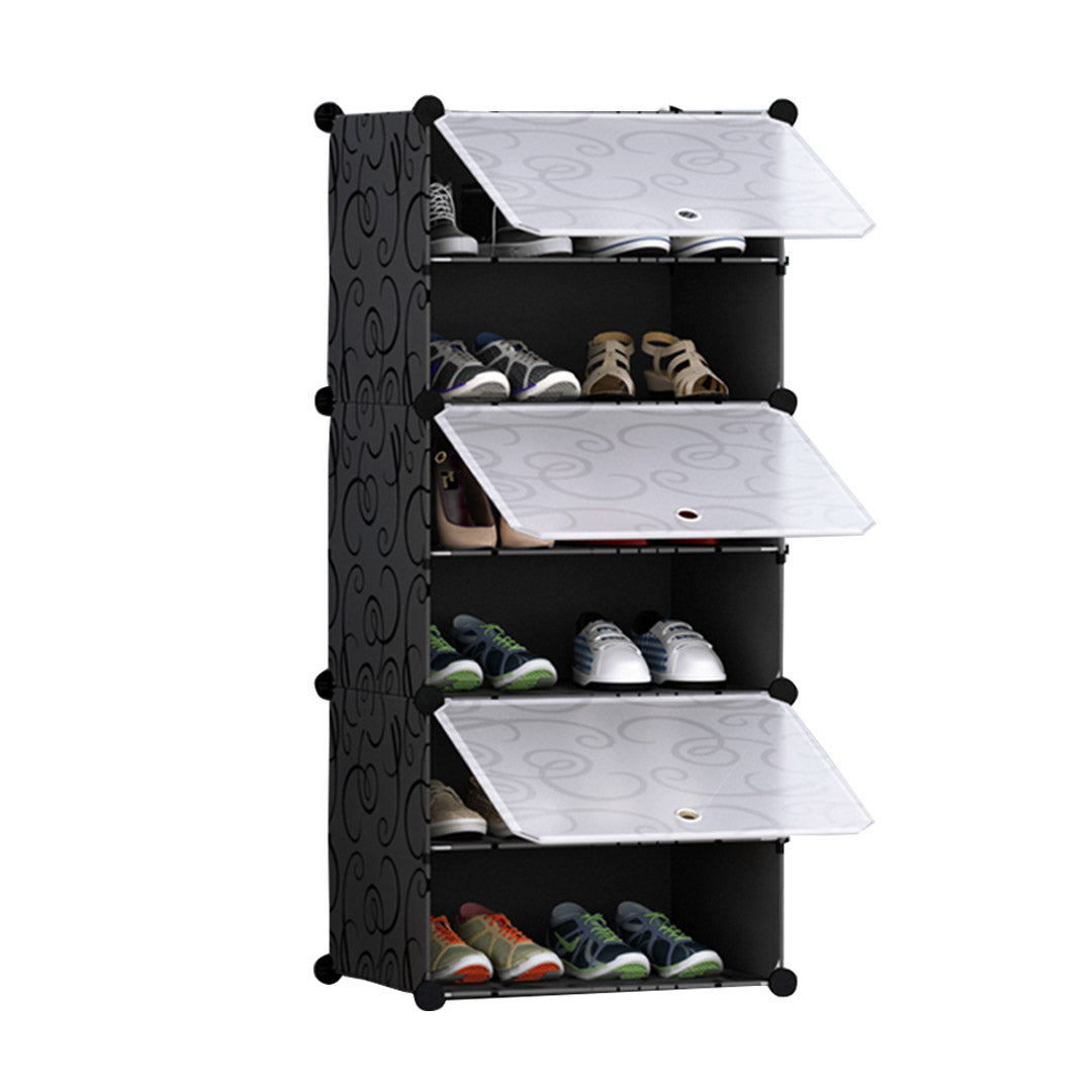 SOGA 6 Tier Shoe Rack Organizer Sneaker Footwear Storage Stackable Stand Cabinet Portable Wardrobe with Cover $ 44.50
