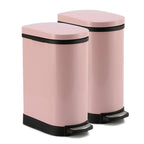 SOGA 2X Foot Pedal Stainless Steel Rubbish Recycling Garbage Waste Trash Bin 10L U Pink $ 172.50