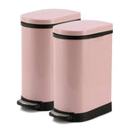 SOGA 2X Foot Pedal Stainless Steel Rubbish Recycling Garbage Waste Trash Bin 10L U Pink