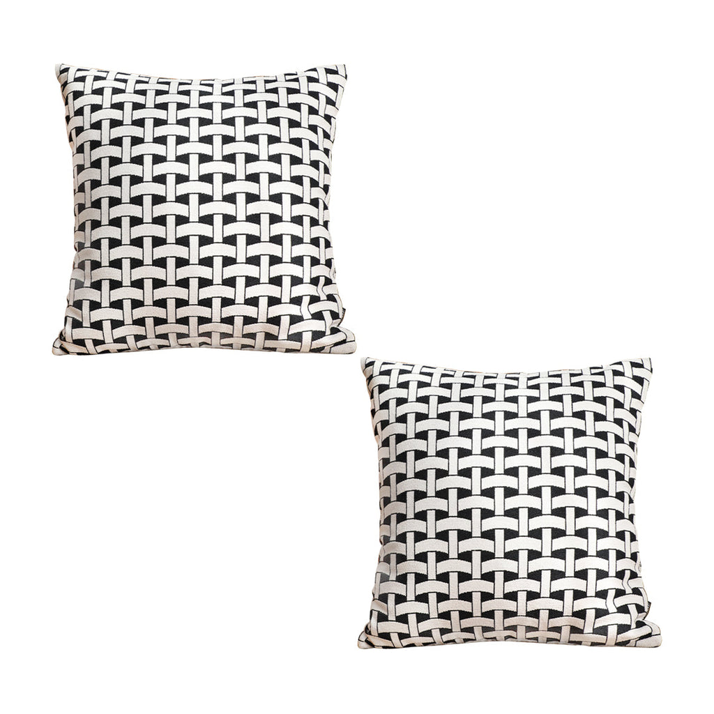 SOGA 2X 50cm Black & White Pattern Throw Pillow Thick Comfort Pro Polyester Fiber Cotton for Home Decor $ 129.50