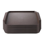 SOGA Rectangular Serving Tray Heavy Duty Waterproof Stackable Plastic Food Snack Pan Set of 10 Coffee $ 176.90