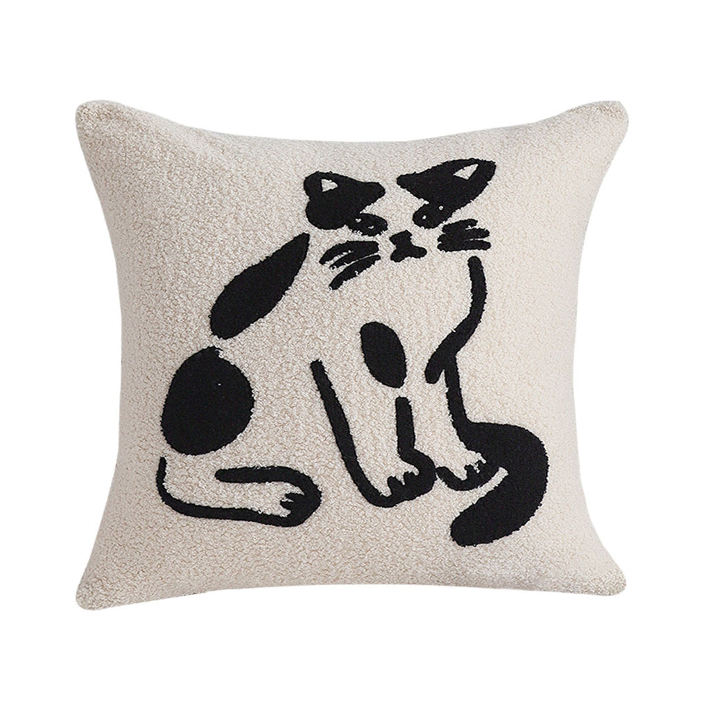 SOGA 45cm Off-White Cat Design Square Throw Pillow $ 55.50