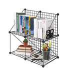 SOGA Black Portable 4-Cube 2 Column Storage Organiser Foldable DIY Modular Grid Space Saving Shelf $ 44.50