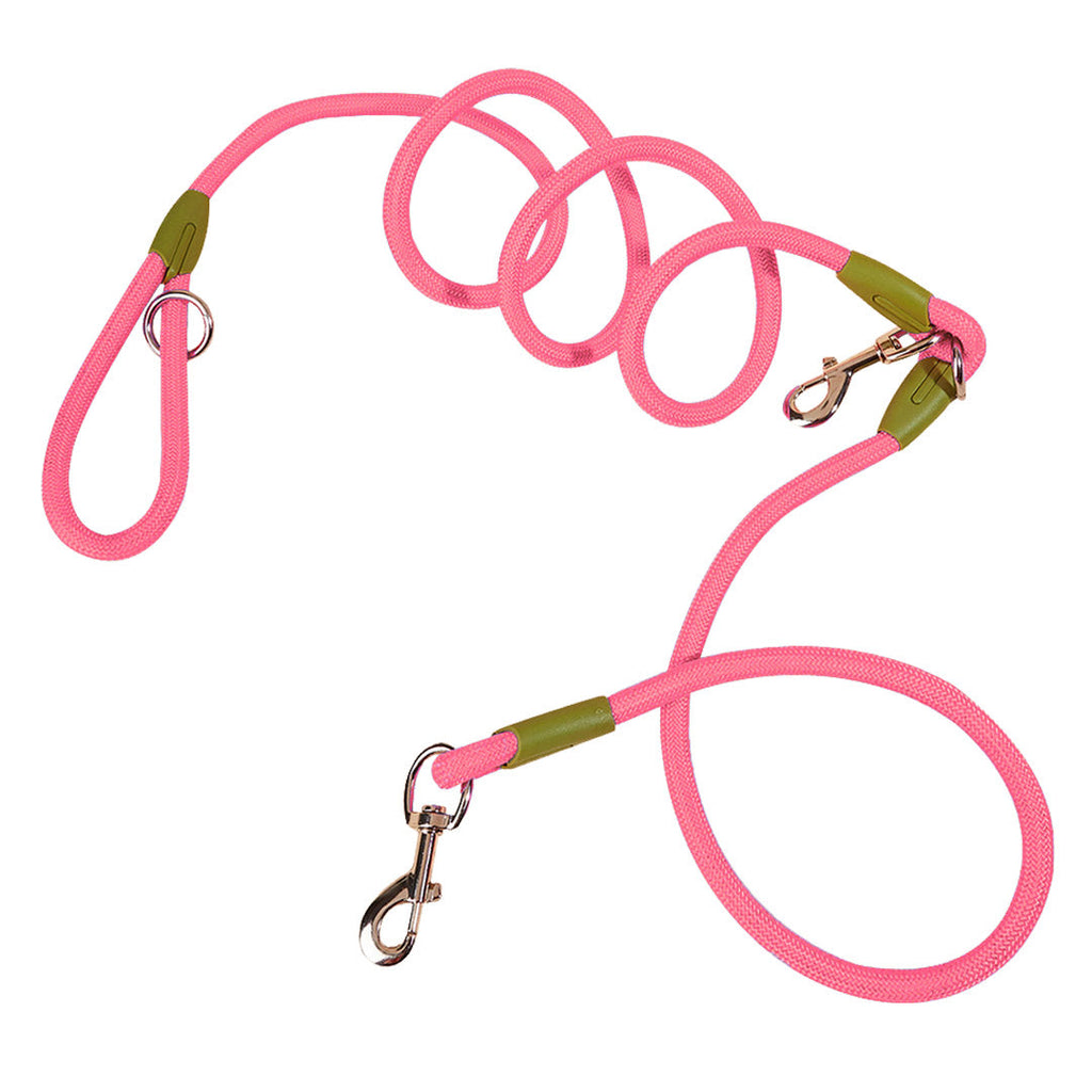 SOGA 220cm Multifunction Hands-Free Rope Pet Cat Dog Puppy Double Ended Leash for Walking Training Tracking Obedience Pink $ 24.50