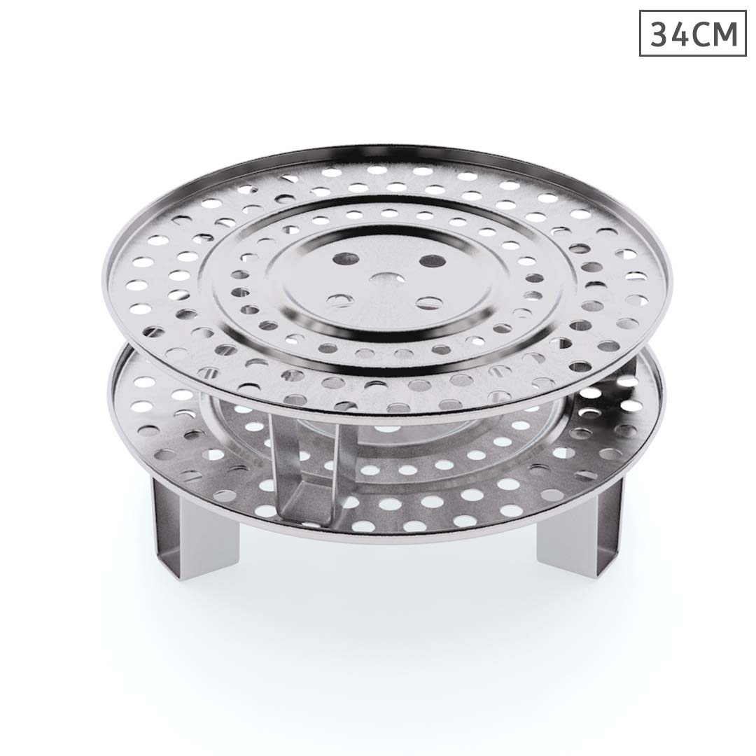 SOGA 2x 34cm Stainless Steel Steamer Insert Stock Pot Steaming Rack Stockpot Tray $ 83.50