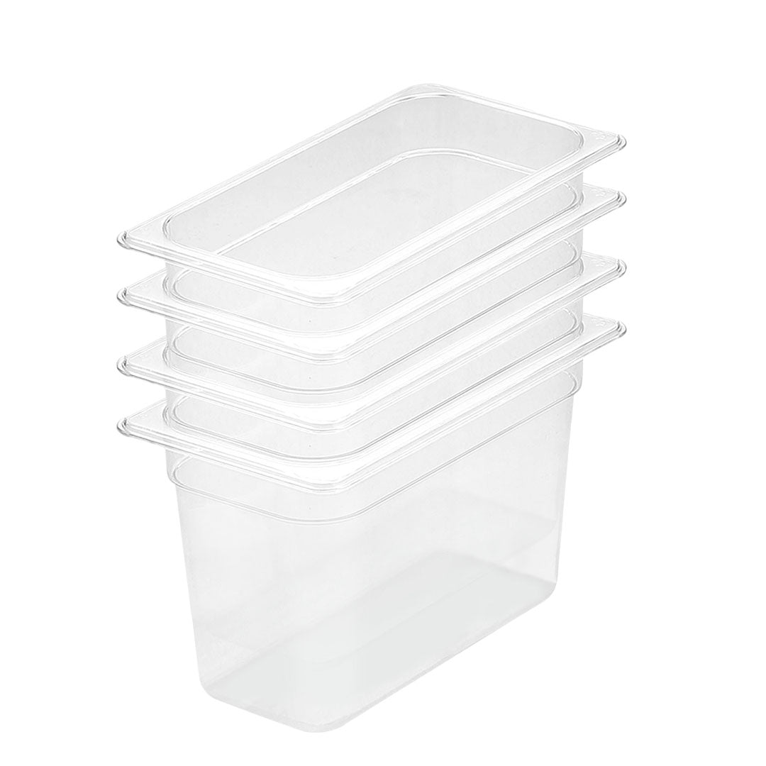 SOGA 200mm Clear Gastronorm GN Pan 1/3 Food Tray Storage Bundle of 4 $ 126.50