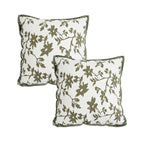 SOGA 2X Floral Cushion 45cm White Green Leaf Botanical Pattern Decorative Throw Pillow $ 129