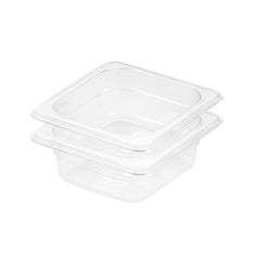 SOGA 65mm Clear Gastronorm GN Pan 1/6 Food Tray Storage Bundle of 2