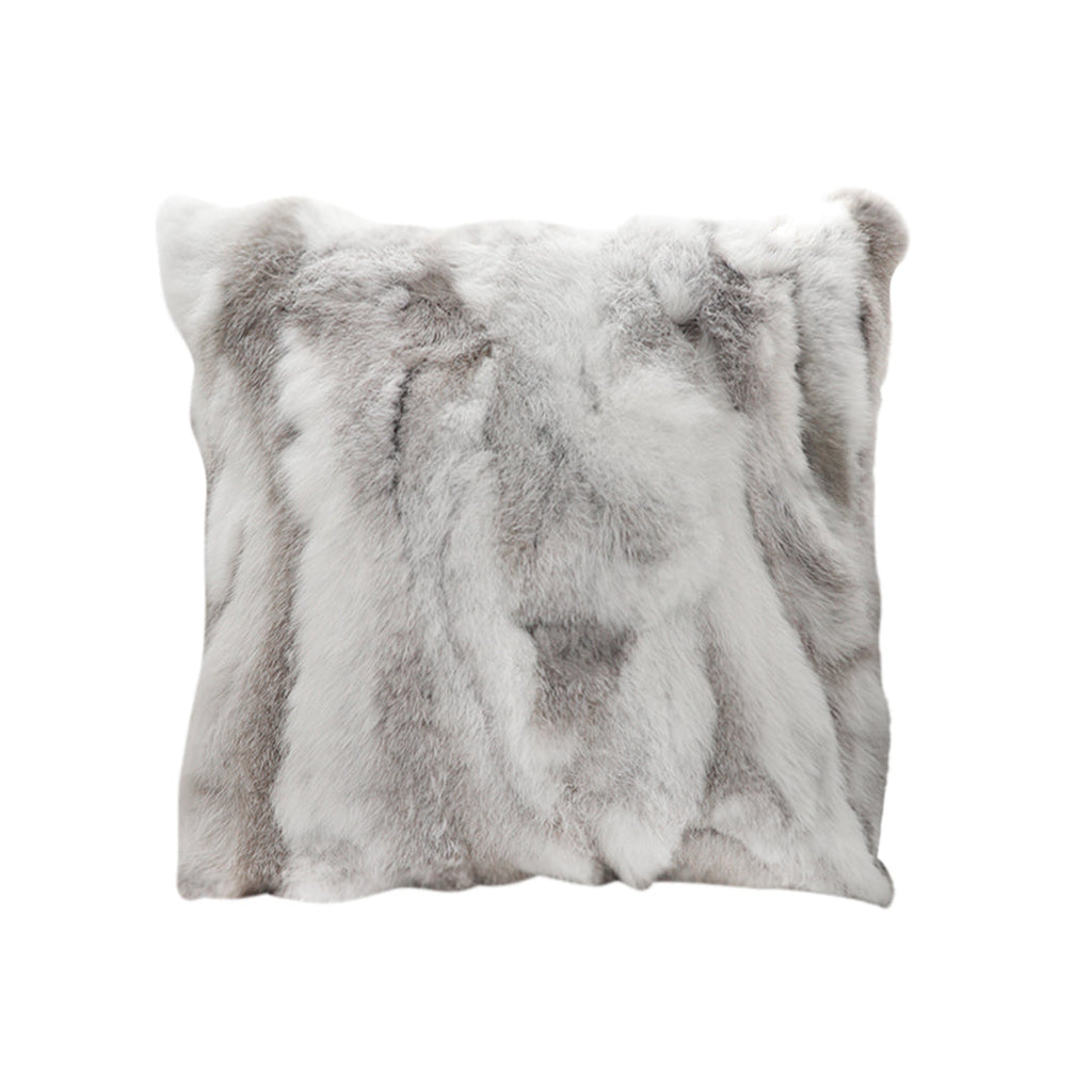 SOGA 45cm Throw Pillow Floral Gray Rabbit Fur Square Warm Cozy Decorative Cushion Home Decor $ 88.90