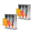 SOGA 2X Stainless Steel Buffet Restaurant Spoon Utensil Holder Storage Rack 3 Holes $ 86.50