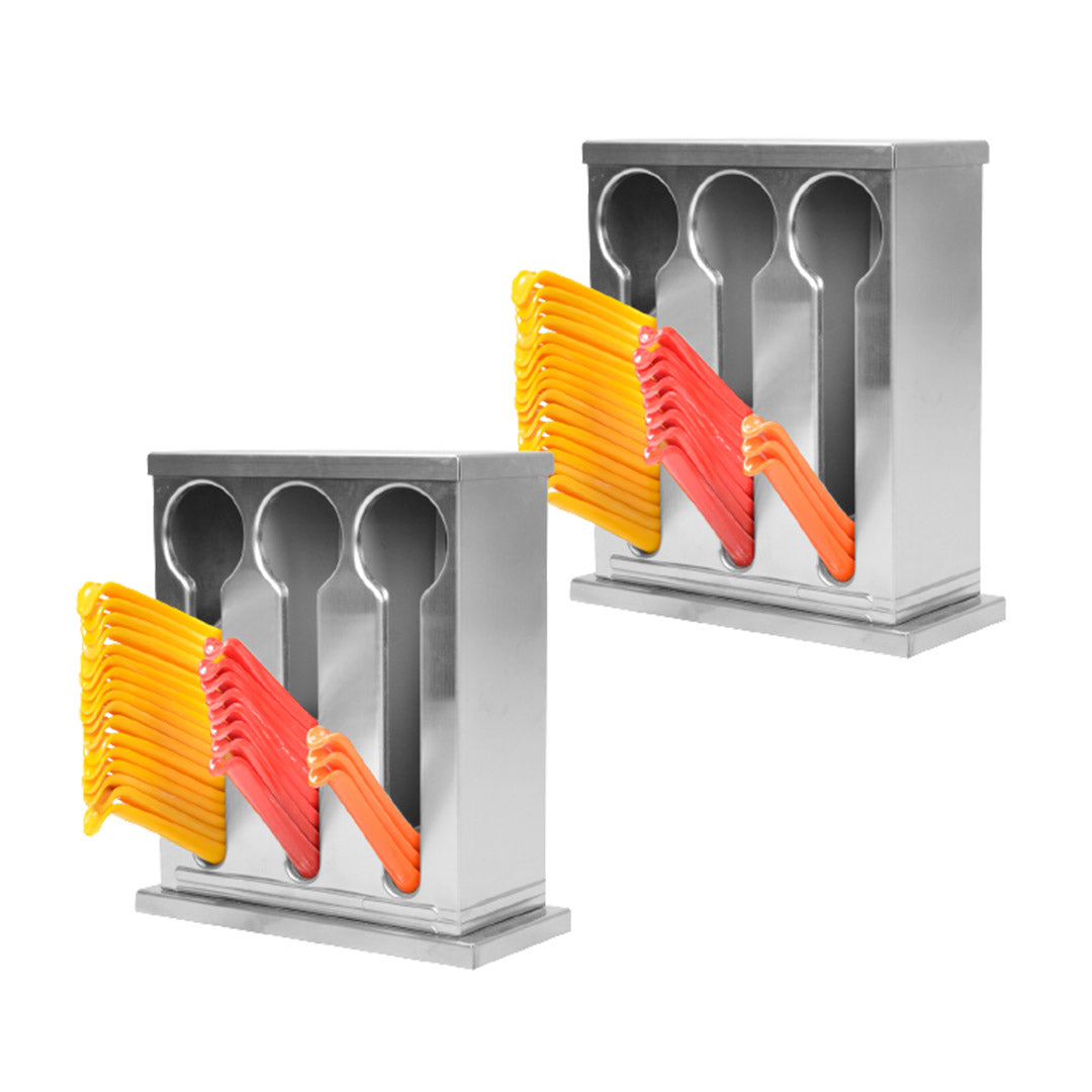 SOGA 2X Stainless Steel Buffet Restaurant Spoon Utensil Holder Storage Rack 3 Holes $ 86.50