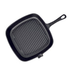 SOGA 23.5cm Square Ribbed Cast Iron Frying Pan Skillet Steak Sizzle Platter with Handle $ 52.50
