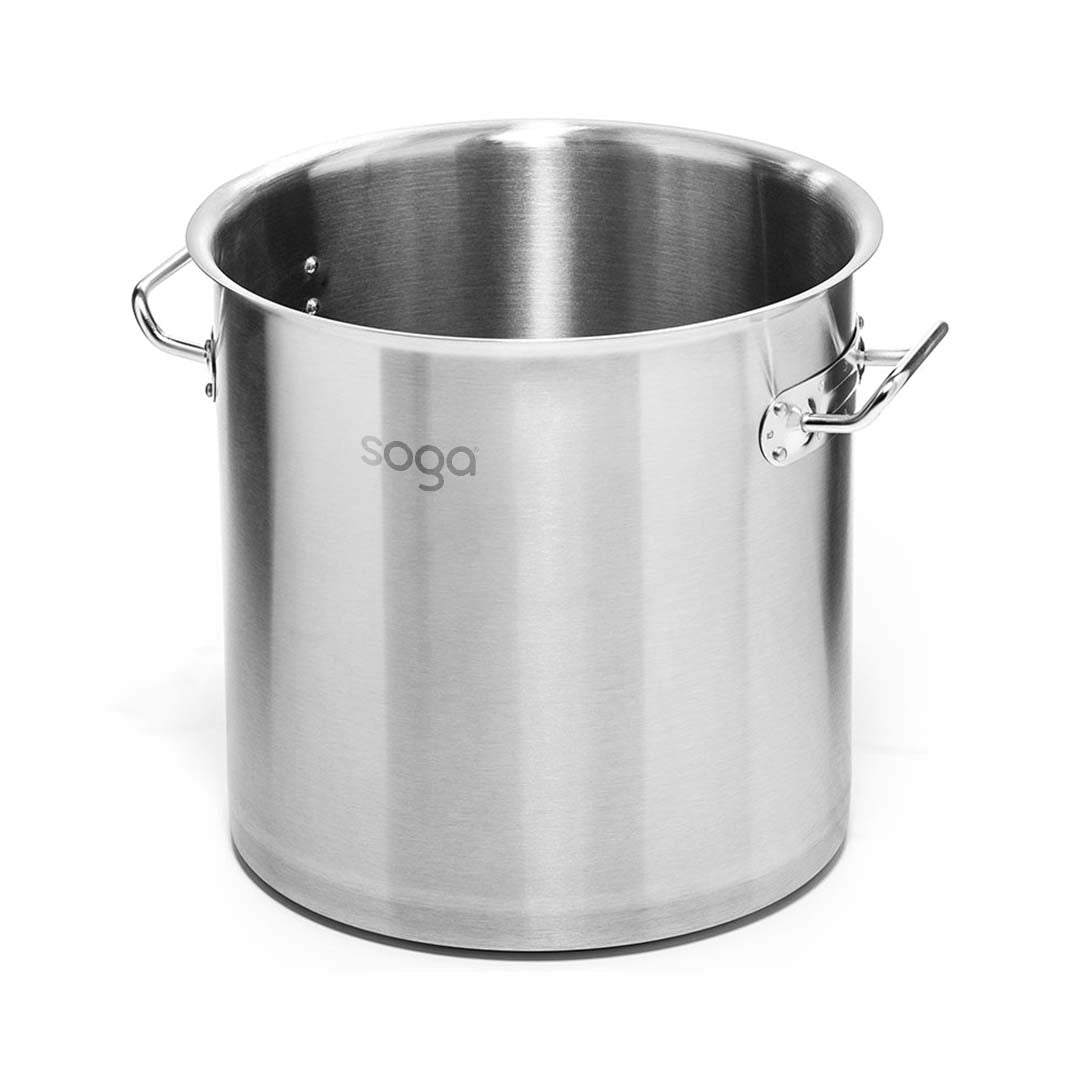 SOGA Stock Pot 50L Top Grade Thick Stainless Steel Stockpot 18/10 Without Lid