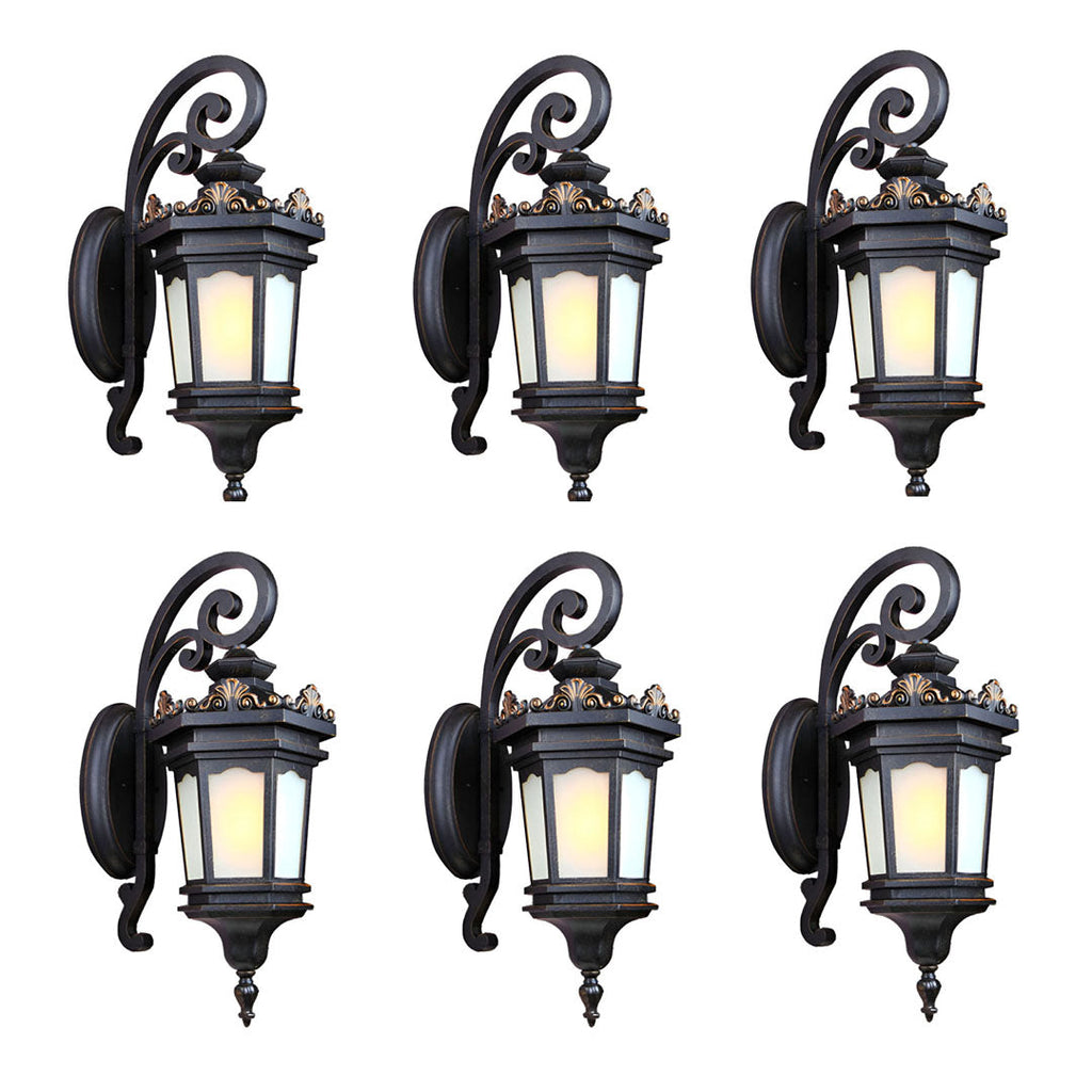 Vintage Lantern 6X 62cm Wall Light Elegant Aluminum & Glass Design Classic Outdoor Lighting Rustic Vintage Style $ 3099.50