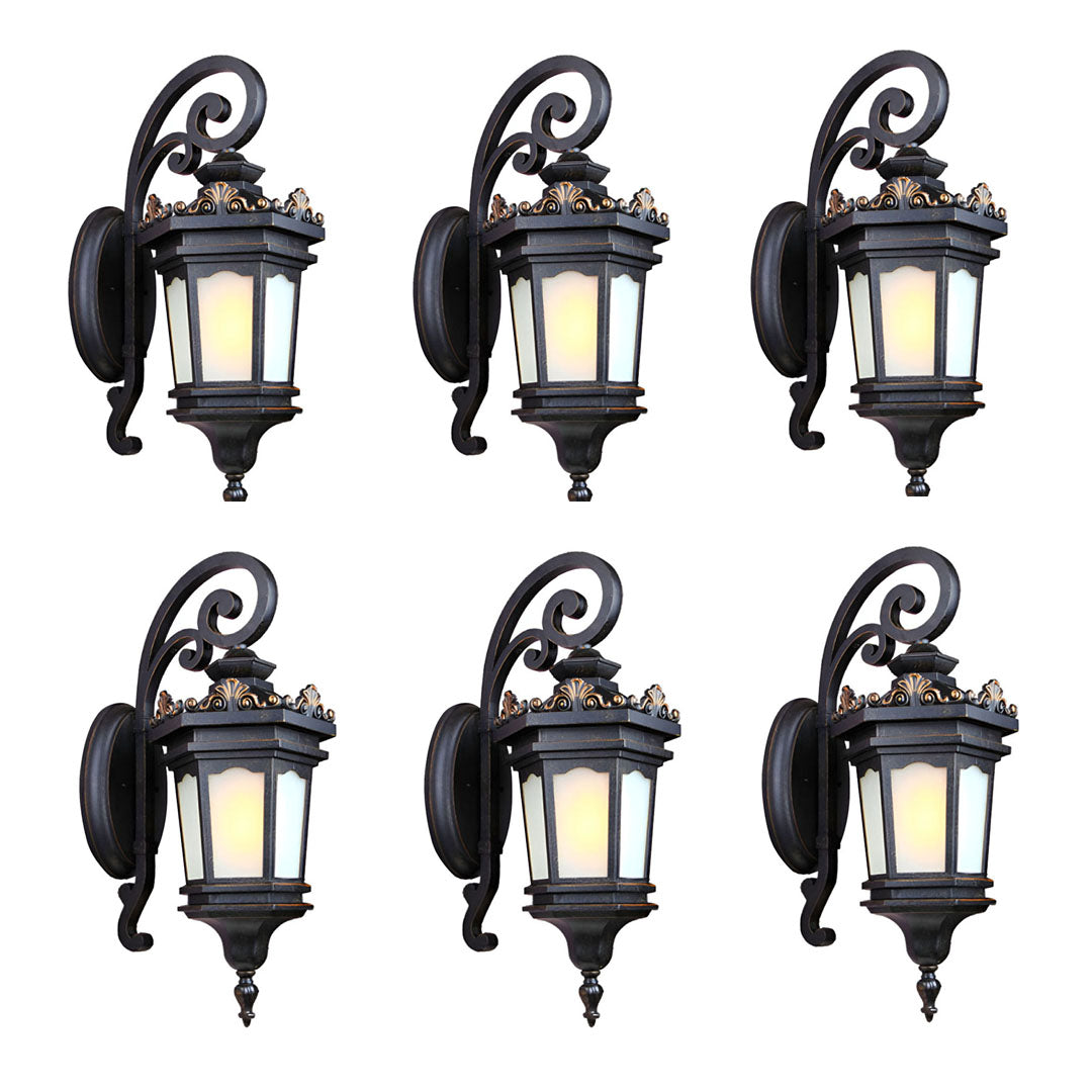 Vintage Lantern 6X 62cm Wall Light Elegant Aluminum & Glass Design Classic Outdoor Lighting Rustic Vintage Style $ 3099.50