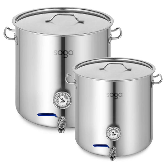 SOGA Stainless Steel Brewery Pot 33L 71L With Beer Valve 35CM 45CM