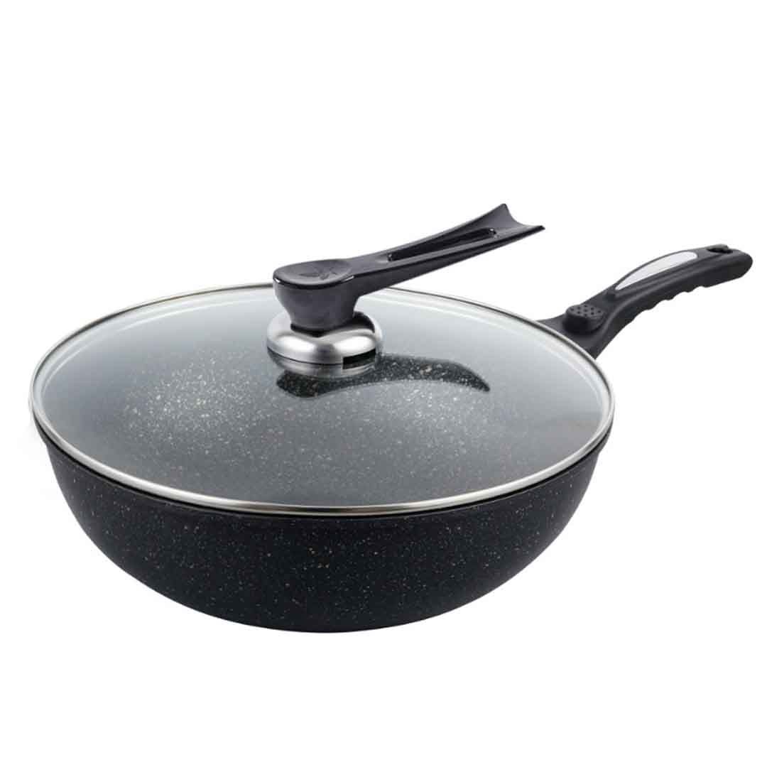 SOGA Commercial Ceramic Coated Non-Stick Fry Pan with Glass Lid FryPan 30cm $ 73.50