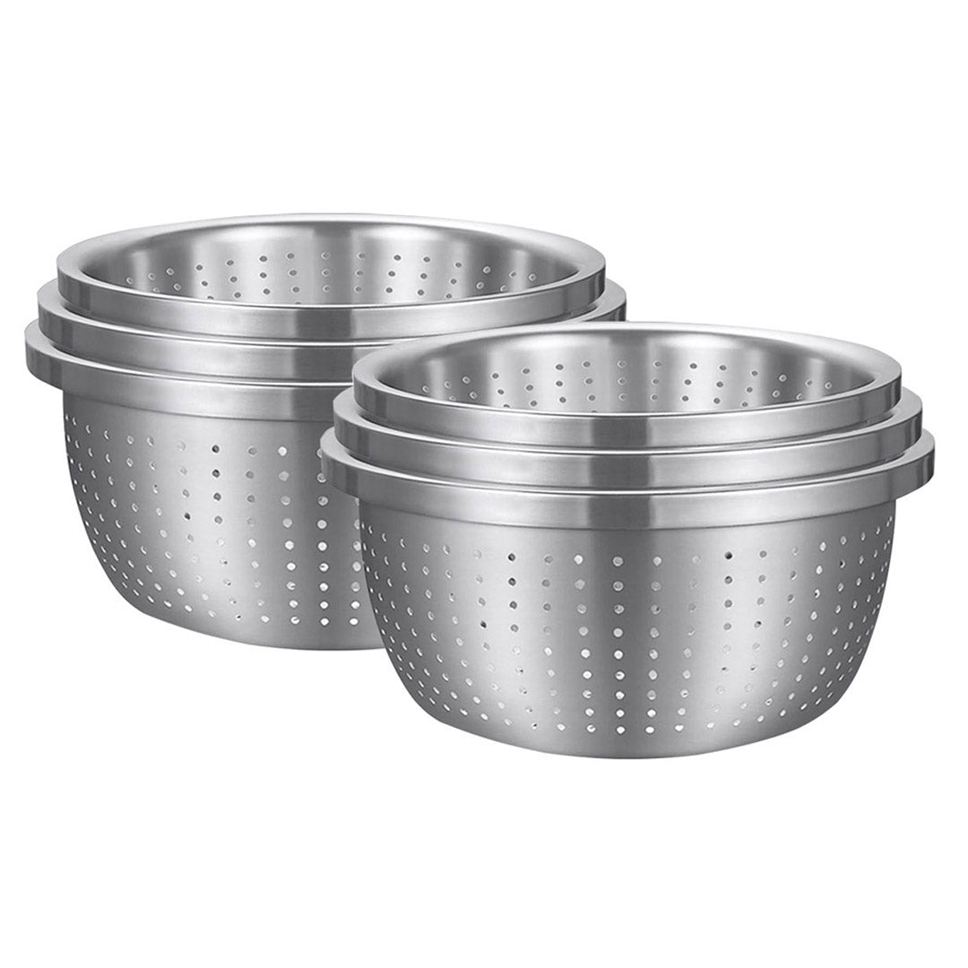 SOGA 2X Stainless Steel Nesting Basin Colander Perforated Kitchen Sink Strainer Set of 3 $ 133.90