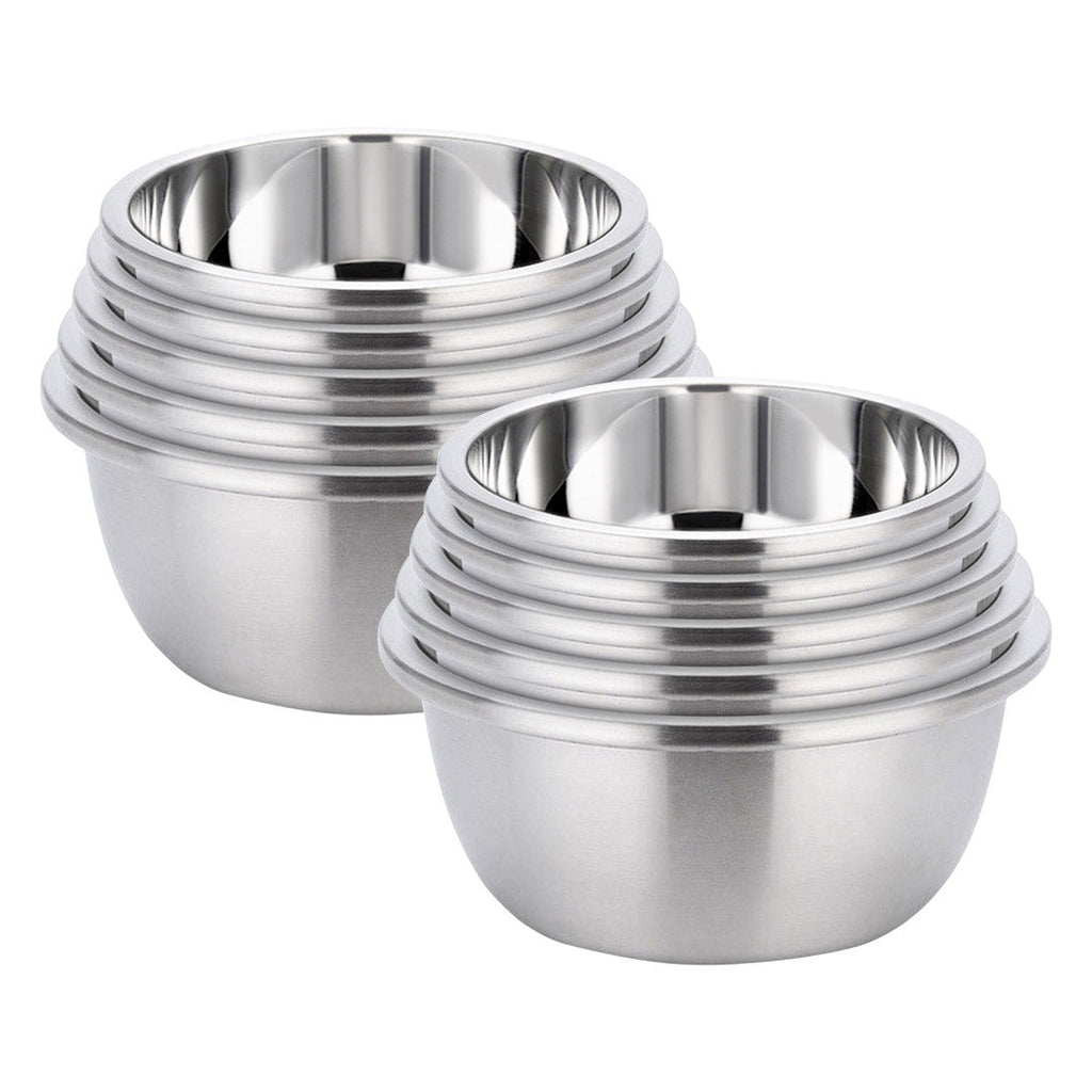 SOGA 2X 5Pcs Deepen Matte Stainless Steel Stackable Baking Washing Mixing Bowls Set Food Storage Basin $ 151.50
