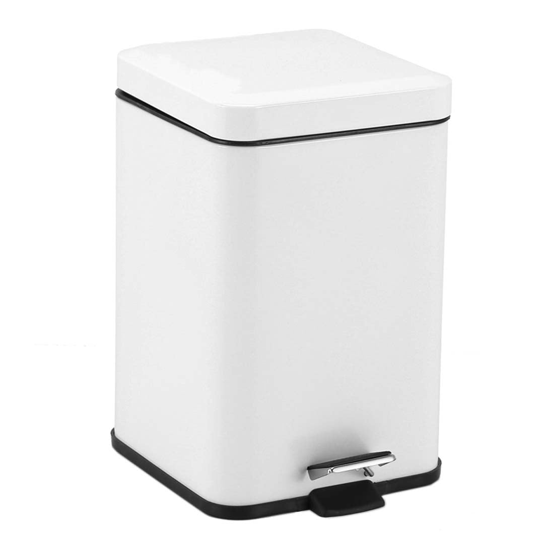 SOGA Foot Pedal Stainless Steel Rubbish Recycling Garbage Waste Trash Bin Square 6L White $ 57.90