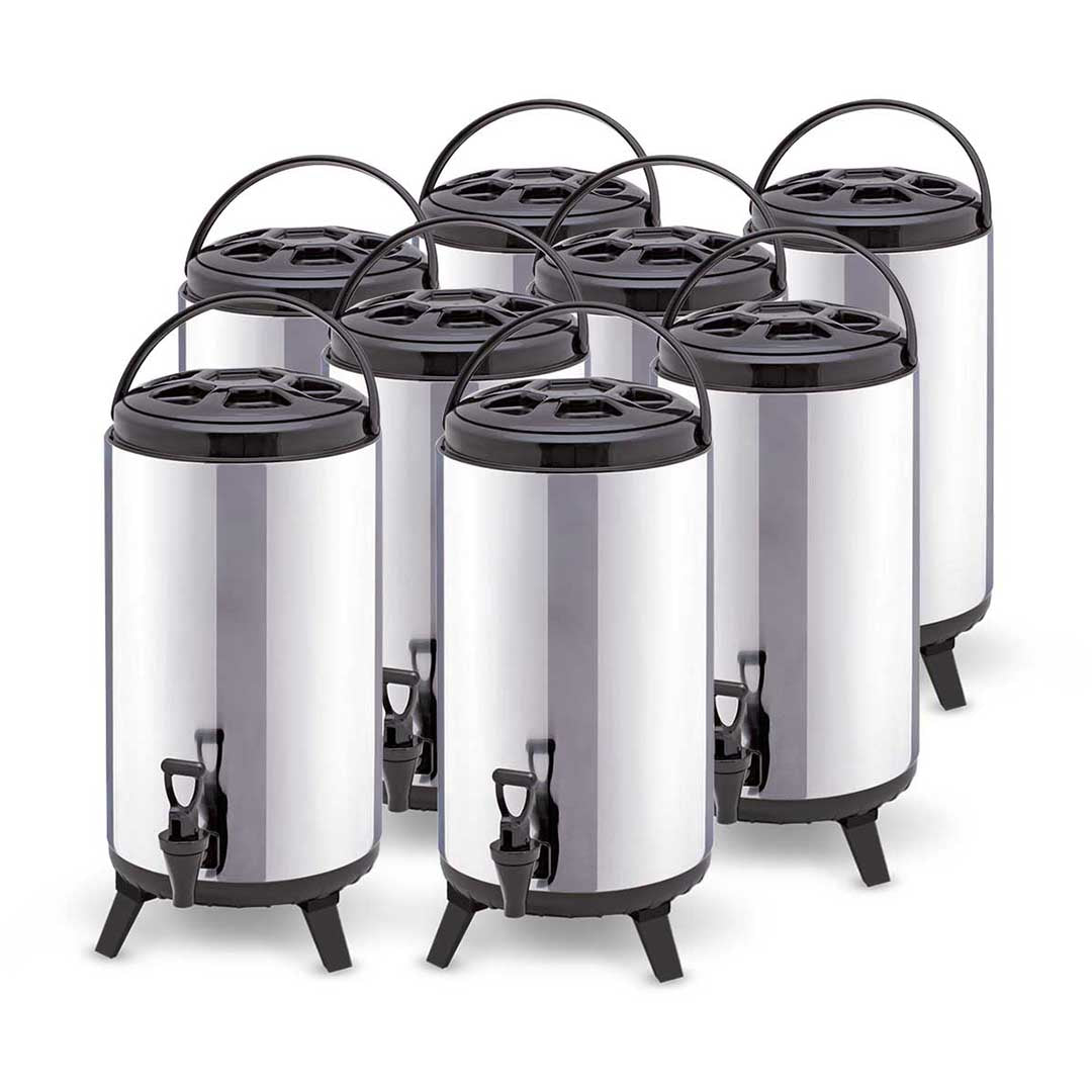 SOGA 8 x 8L Portable Insulated Cold/Heat Coffee Tea Beer Barrel Brew Pot With Dispenser $ 493.90