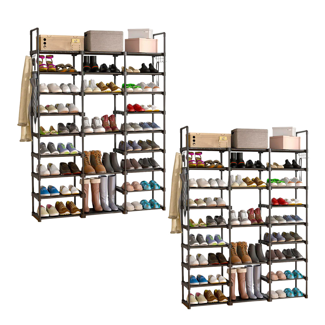 SOGA 2X 21-Shelf Tier Shoe Storage Shelf Space-Saving Caddy Rack Organiser with Handle $ 200.50