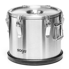 SOGA 20L 304 Stainless Steel Insulated Food Carrier Warmer Container with Anti Slip Rubber Bottom