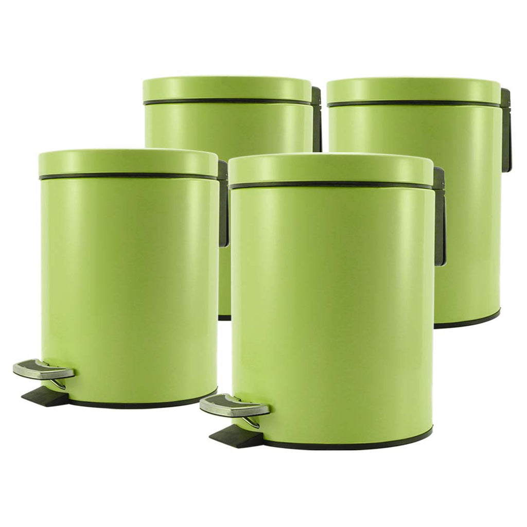 SOGA 4X Foot Pedal Stainless Steel Rubbish Recycling Garbage Waste Trash Bin Round 7L Green $ 210.90